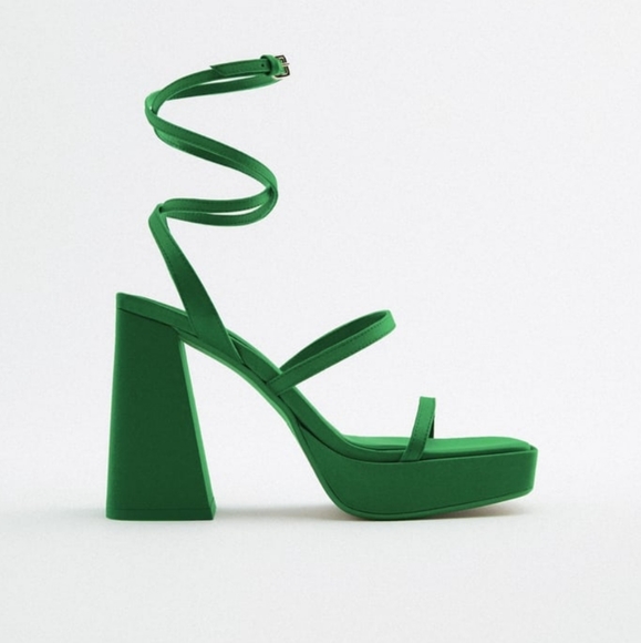 NWT Zara strappy chunky platform heels 👠 💕 - Picture 3 of 11